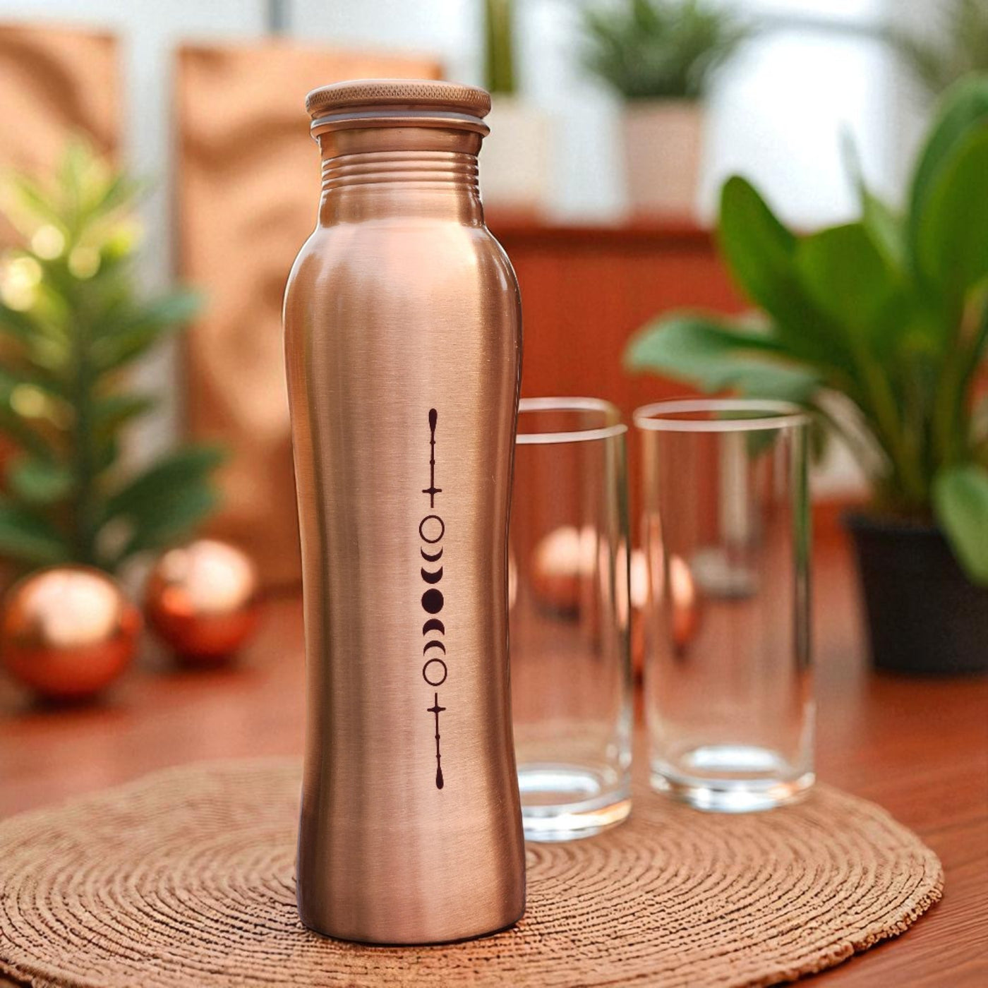 The Copper Story Lunar Bliss Pure Copper Bottle (1L) | Leakproof | 1L (1000ML)