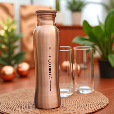 The Copper Story Lunar Bliss Pure Copper Bottle (1L) | Leakproof | 1L (1000ML)