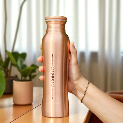 The Copper Story Lunar Bliss Pure Copper Bottle (1L) | Leakproof | 1L (1000ML)
