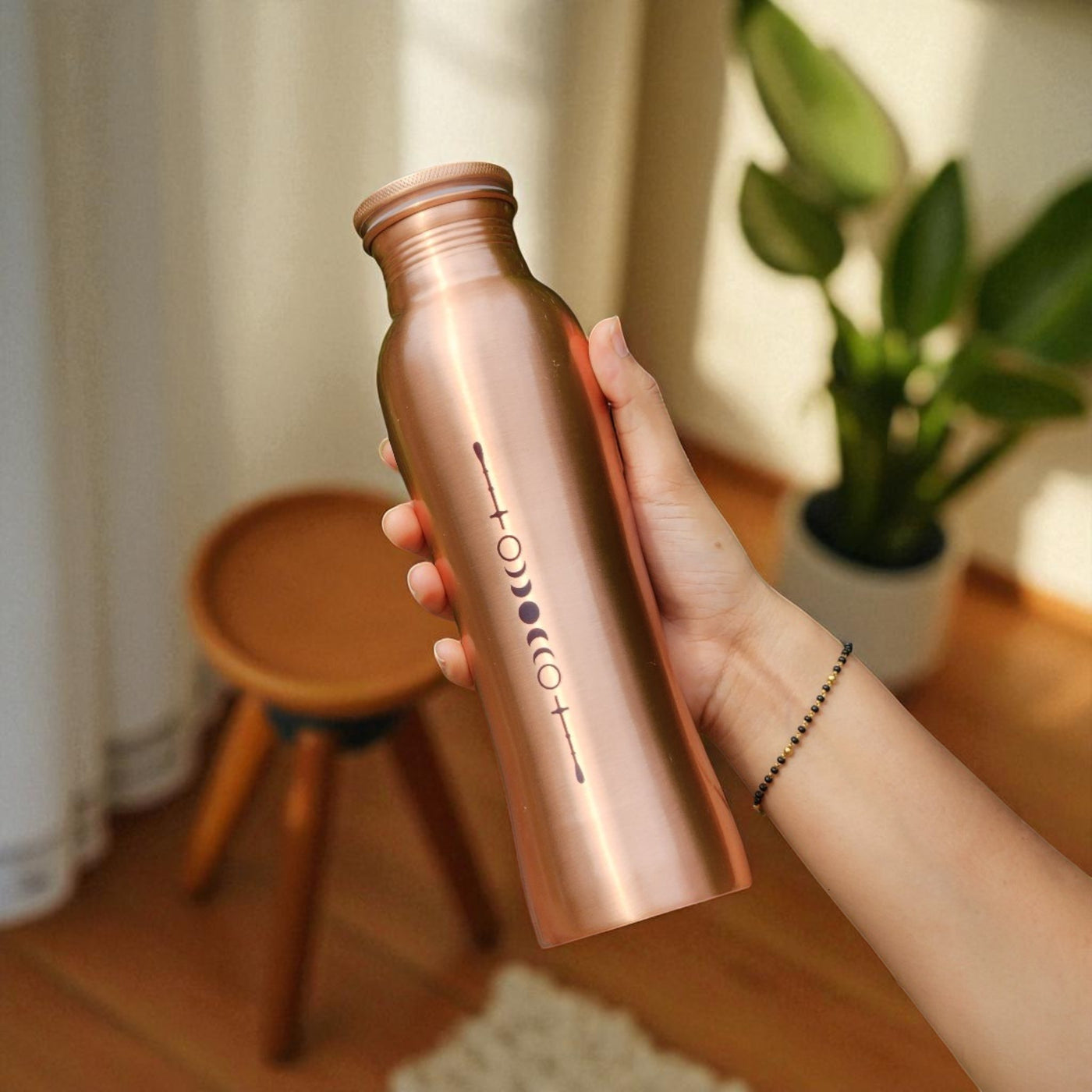 The Copper Story Lunar Bliss Pure Copper Bottle (1L) | Leakproof | 1L (1000ML)
