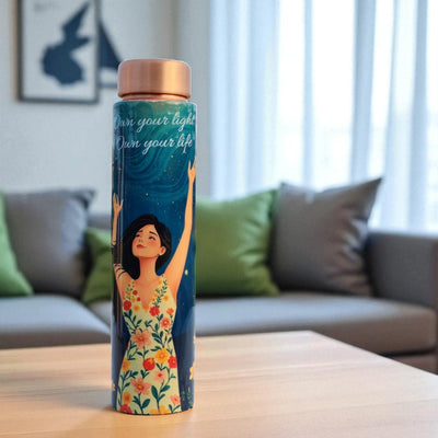 The Copper Story blissful Diva Pure Copper Bottle (1L) | Leakproof | 1L (1000ML)