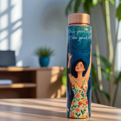 The Copper Story blissful Diva Pure Copper Bottle (1L) | Leakproof | 1L (1000ML)