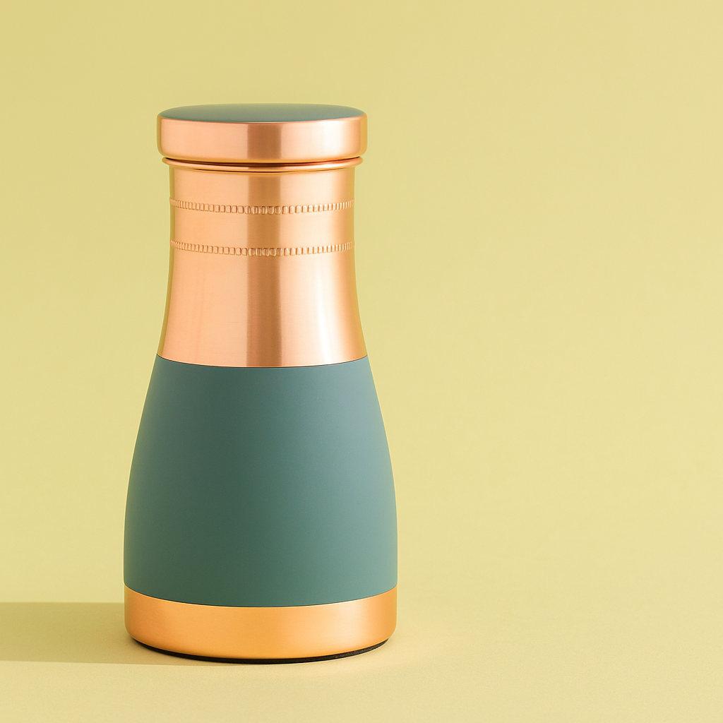 The Copper Story Royal Teal Pure Copper Bedside Jar | Matte Finish | 1L (1000ML)