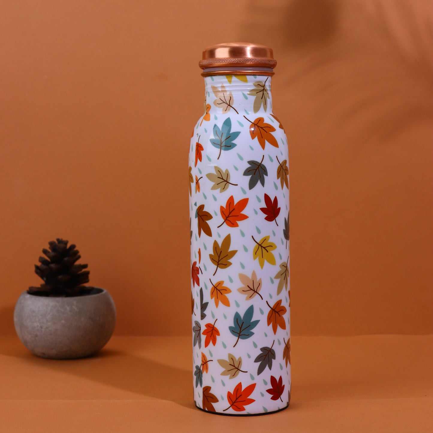 Autumn Breeze Print Pure Copper Water Bottle ( 1 Litre )