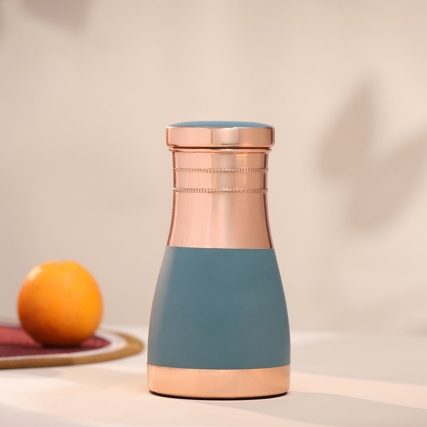 The Copper Story Royal Teal Pure Copper Bedside Jar | Matte Finish | 1L (1000ML)
